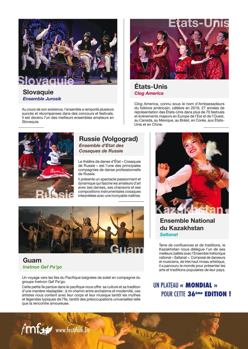 Affiche. Saint-Ghislain. Ensembles Cosaques de Volgograd et  National du Kazakhstan « Saltanat ». 2019-06-17